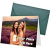 ARSWENGER Biglietti D'auguri Personalizzati con Busta, Biglietto di Ringraziamento con Foto e Testo Cartolina Regalo Unica per Compleanno Matrimonio Anniversario Halloween Natale (Verde)