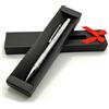 Generico penna personalizzata a scatto in alluminio con incisione laser con confezione regalo - messaggio auguri 0 - refil ricarica (Grigio chiaro)