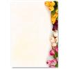 Paper-Media 50 fogli di carta da lettera decorati Motivo Fiori, Motivo a molla TULIPANI COLORATI DIN A4