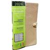 PRESTIGE & DELUXE Agenda MOOD Evolution 2026 Marrone chiaro Beige Settimanale 8x13 cm intercambiabile Spiralata con laccio e penna + penna a scatto e segnalibro