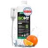 BiOHY Detergente per pavimenti per robot, stazione con profumo arancione (flacone da 1 litro) + dosatore, detergente concentrato per tutti i robot pulitore e aspirapolvere con funzione bagnata,