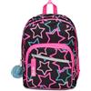 Seven SJ Ever Zaino Scuola Doppio Scomparto, Nero e Rosa, StarShaped Girl, Con Tasca Porta Borraccia, Zaino per Bambina