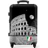 NoBoringSuitcases.com valigia grande 20-23 kg, media, trolley medio, rigida, rigido, da stiva, valigie grandi, bagaglio, leggera, medie rigide, con 4 ruote girevoli, 67 cm - 72 L, Colosseo Italia