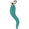 Moun Jewels Corno portafortuna piccolo | Argento con smalto verde acquamarina