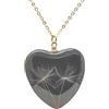 Cairui Design Dente di leone con 2 Desideri Tarassaco Real Fiore Cuore Amore Nero Vetro Placcato Oro Collane Con pendenti Donna Handmade