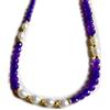 Generic Collana girocollo con pietrine dure e perle di fiume (Viola)
