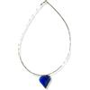 Handmade Collana con filo dorato e Cuore (Blu)