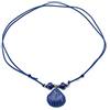 Handmade Collana cordino cerato con conchiglia blu
