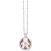 Albalù Collana Chiama Angeli in Ottone e Zirconi a Sfera Tema Bimbo con Catenella Argentata Inalterabile Nickel Free - Gioiello Idea Regalo Gravidanza Dolce Attesa - Scatola Inclusa