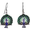 Handmade Orecchini in argento smaltato a forma di pavone, orecchini pendenti in argento sterling massiccio 925, orecchini con filo smaltato colorato