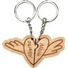 Faltec Portachiavi personalizzato cuore con ali con nome dei fidanzati e dedica - San Valentino - regalo perfetto per la tua dolce metà