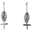 Handmade Orecchini in labradorite con ciondolo a croce, fatti a mano, pendenti in argento sterling 925 con pietre preziose naturali