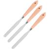 DOITOOL Set 3 Pezzi Coltelli per Pittura Lama in Acciaio Inossidabile e Manico in Legno, Spatole per Tecniche di Pittura ad Olio Applicazione Liscia