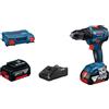 Bosch GSR GSR18V55 - Trapano avvitatore a batteria, 2 x 5,0 Ah