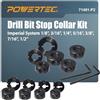POWERTEC Set di 7 punte per trapano, set da 7 pezzi, con chiave a brugola, arresto delle punte con sistema imperiale, misure 1/8, 3/16, 1/4, 5/16, 3/8, 7/16, 1/2, 2 set (71491-P2))