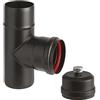 WEBMARKETPOINT ALA PELLET Aeternum Y40300150304 Canale da Fumo Porcellanato, Nero