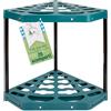 TTL GARDEN Supporto angolare per attrezzi da giardino, 61 x 45 x 45 cm, 20 scomparti, per riporre scope, vanga, rastrello e attrezzi da giardino, per capannoni e garage