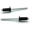 IERO - Rivetti a strappo Verniciati NERO RAL 9005 Alluminio/Acciaio Testa Tonda 4.8x16.0mm ISO15977 - Box da 500 pezzi