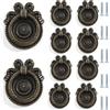PIYYQNY Maniglie Armadio Cameretta 10 Pezzi Pomello Per Cassetto Con Anello A Goccia In Bronzo Vintage Pomello Per Mobile Da Cucina Con Anello Antico Adatto Per Toletta Bagno Cucina Ferramenta Per Mobili