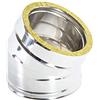 Generic Gomito Curva 30° Doppia Parete in Acciaio Inox per Canne Fumarie caminetti (80-130)