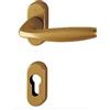Hoppe Industries Maniglia Guarnitura con rosetta e bocchetta HOPPE in alluminio per porte interne (Foro cilindro Yale bocc ovale, F4 alluminio aspetto bronzo)