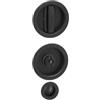 Brackle Kit Serratura per Porte Scorrevoli - Cromo Satinato e Oro, Quadrato e Tondo, Alta Qualità e Design Moderno (Nero Opaco, Tondo)