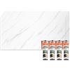 IZODEKOR Rivestimento Murale Aspetto Marmo - 4x pannelli + 4x adesivi di montaggio - Alternativa Piastrelle Bagno/Cucina, Pannelli Pareti Doccia, Posteriori Cucina | Ice Berg Grey