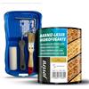 JOVIRA PINTURAS - 750 ml - Impregnante legno, Lasur idrorepellente protettivo satinato all'acqua e kit con minicubo, rullo di schiuma, bastone e pennello (750 ml, Pino + kit Vernice-Lasur) D-14-K