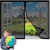 ZZGZZG Zanzariera Finestra Magnetica su Misura 127 x 156 cm Zanzariera Magnetica per Porta Traspirante Aria Fresca Finestra Apribile, Nero
