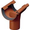 INEFA Bocchettone di scarico semicircolare 125mm/75mm Marrone PVC | Manicotto ad aggancio in plastica accessorio grondaia, montaggio a incastro facile, Made in Germany