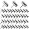 Flying swallow 50x Unghie in mobili feltrini - Piedini in feltro rotondi nichelati con bordo in metallo 24mm da avvitare - Protezione sedie mobili e pavimenti (bianco)