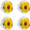 LVTISEE 4 pomelli estivi con girasoli e fiori, pomelli decorativi per cassettiera, mobili da cucina, cassetti, per casa, cucina, bagno o ufficio