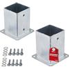 SOTECH SET di 2 prese a terra quadrate 100 x 100 mm, altezza 152 mm, acciaio zincato a caldo, ancoraggio a terra a vite per legno squadrato - ideale per uso esterno