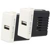 LEDLUX 2 Pezzi Presa USB Compatibile Con Bticino Matix Caricatore USB 5V 2,1A Fast Charge Per Scatola 503 504 505 da 1 Posto Colore Bianco