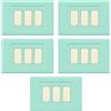 Electron CONFEZIONE DA 5 PLACCHE IN TECNOPOLIMERO, COMPATIBILE CON BTICINO MAGIC, 3 MODULI/POSTI, COLORE VERDE PASTELLO, ALTA QUALITA', SQUADRATE, RETTANGOLARI, DESIGN CLASSICO, PER INTERRUTTORI/PRESE