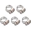 QUARKZMAN 6-12mm Gamma Tubo Morsetto x 5pz Metallo Regolabile Vite senza Fine Ingranaggio Tubo Morsetto per Idraulica, Automobilismo, Meccanica, [Argento Tone]