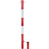 FERRI GROUP Paletto di Delimitazione completo di canotto Lucchettabile di 60mm x 120cm, Made in Italy - Dissuasore Parcheggio Rimovibile o da Interrare Bianco Rosso - Paletto in Ferro per Parcheggio Auto
