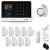 HUXGO® HXA003 Allarme casa senza fili WiFi + GSM con sirena | Kit allarme con 1x rilevatore di movimento, 9x sensori per porte e finestre, telecomando | Per Casa, Garage, Ufficio