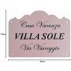 GUIZZO Creart - Targa Personalizzata con Nomi/Via in Ceramica, Targhetta Personalizzata Modificabile con Fori, Targhetta Porta Ingresso con Numero Civico Esterno Made in Italy 20x15H cm Marrone Chiaro