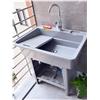YNAYGDIUGD Lavandino Per Biancheria Indipendente In Plastica, Lavandino Per Interni Ed Esterni Con Rubinetto Per Acqua Calda E Fredda, Lavandino Per Lavanderia Per Piscina, Lavandino Per Lavandino (Color : Gray