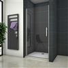 Mato Box Doccia per Nicchia Porta Apertura Battente da 6 mm in Vetro Temperato Trasparente 80x195cm Anticalcare Profilo Cromo Lucido