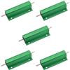 Kznifmk 5 custodie di in alluminio verde, resistenze di potenza, bobina in alluminio, 100 W, 100 Ohm