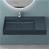 Mai & Mai Lavabo Bagno Sospeso 70×46×12cm Lavandino Bagno Lavabo da Minerale Fuso Colossum630, Antracite Opaco