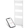 anapont Scaldasalviette elettrico da bagno, bianco dritto, controllo Wi-Fi tramite app, scaldasalviette, riscaldamento elettrico, riscaldamento asciugamani, prodotto in Germania (1775 h x 600b)
