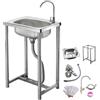 Generic Lavelli Commerciale Lavandino da Esterno in Acciaio Inox，Autoportante Lavello da Cucina a Vasca Singola，Lavabo da Mobile per Garage Lavanderia(38x33cm(15x13inch))