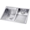 FSJKZX Lavandino Per Lavanderia In Argento Con Asse Per Lavaggio E Kit Di Scarico Integrati, Lavello Multiuso In Acciaio Inossidabile 304, Vasca Per Bucato A Doppia Vasca (S : 60cm-Right)