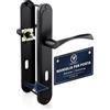 VERAMET Maniglia Porta Interna Nera Porte Interne Opaco Placca Copertura Lunga Interasse 72mm Forma L Quadrato Piastra Ferramenta Alluminio Acciaio Profilo 40-62mm Sinistra Destra Chiave -K-516-72 P2
