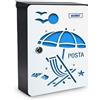 Alubox Ombrellone Cassetta Postale Mia con Sportello, Multicolore