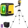 Geevorks Livella laser con Treppiede,Geevorks Verde Croce Livella Laser a Punti Orizzontali e Verticali Livella Laser Autolivellante, IP54