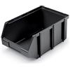 IMJ-Global Set di 6 Contenitori a Bocca di Lupo | 24x36x16 cm | Sovrapponibili | Nero | in Plastica